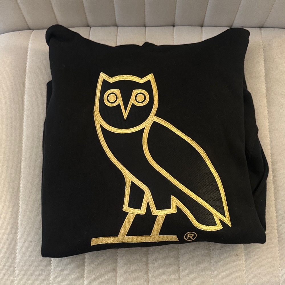OVO Black Hoodie with Gold Owl